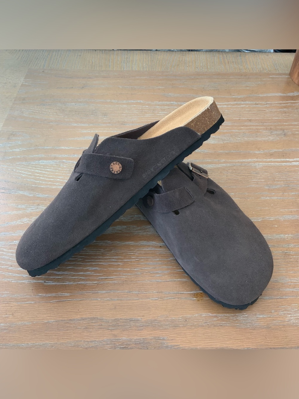 Birkenstock Suede Mocha Flat Mules Unisex US8.5